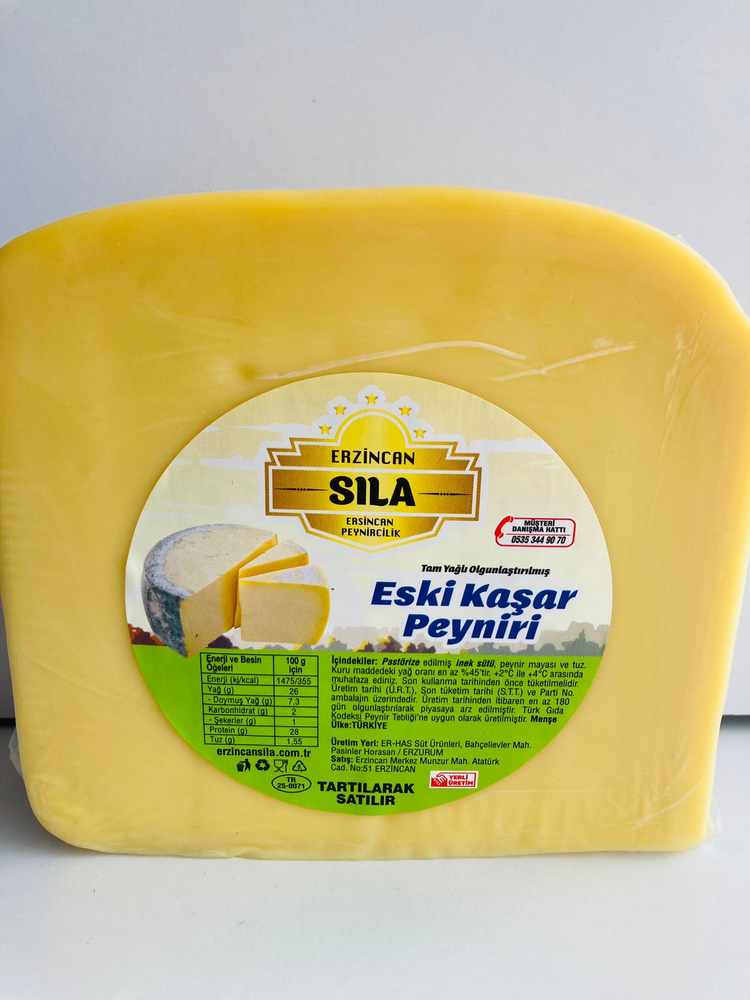 Eski Kaşar peyniri 1 kg (1 yıl olgunlaşmış)